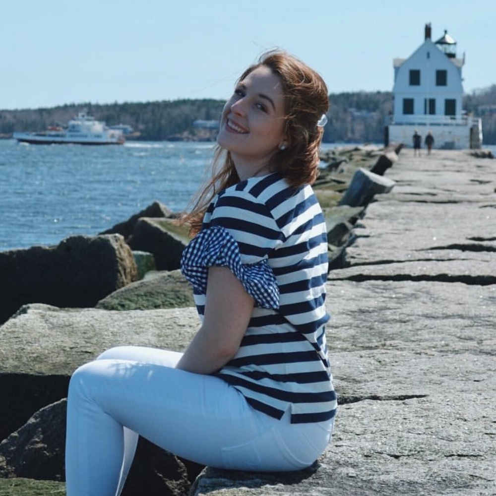 J.Crew Striped T-Shirt with Gingham Sleeves